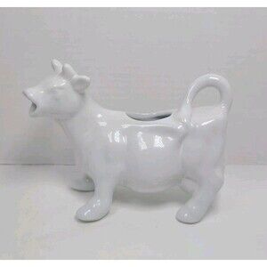 Vintage White Porcelain Cow Creamer Pitcher